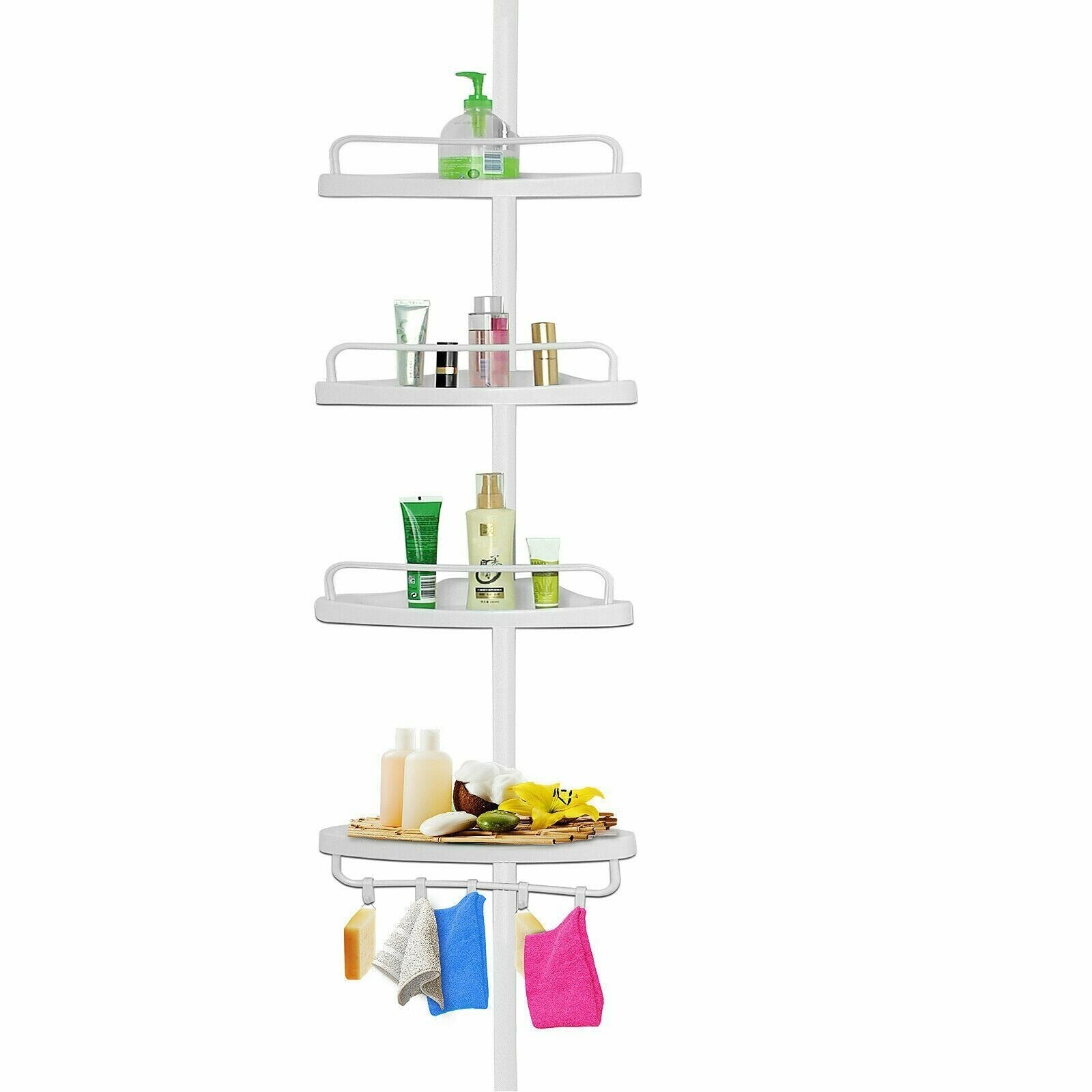Estantería extensible de rincón para baño